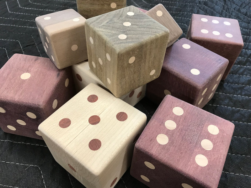 New! Large handmade solid wood dice!