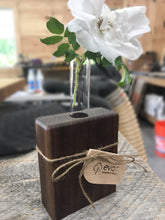 Load image into Gallery viewer, Black Walnut & Glass Tube Flower Vase
