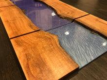 Load image into Gallery viewer, Quilted Sycamore & Metallic Epoxy Wall Art - Blue