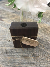 Load image into Gallery viewer, Black Walnut & Glass Tube Flower Vase