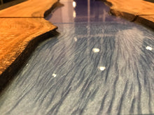 Load image into Gallery viewer, Quilted Sycamore & Metallic Epoxy Wall Art - Blue