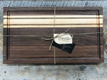 Load image into Gallery viewer, Cutting Board  - Black Walnut, Maple & Bolivian Coffeewood (Large)