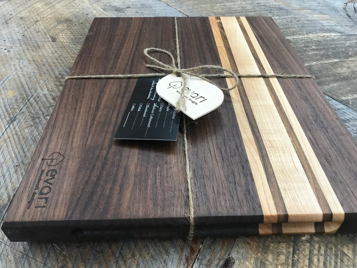 Cutting Board - Black Walnut, Maple & Bolivian Coffeewood (Large