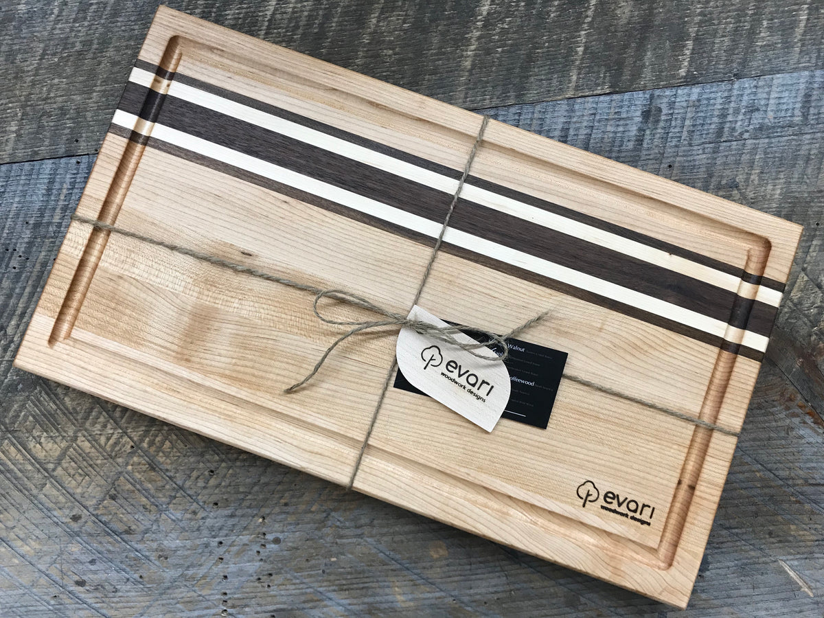 Cutting Board - Dark Walnut and Hard Maple – Z to A Craftsman Designs