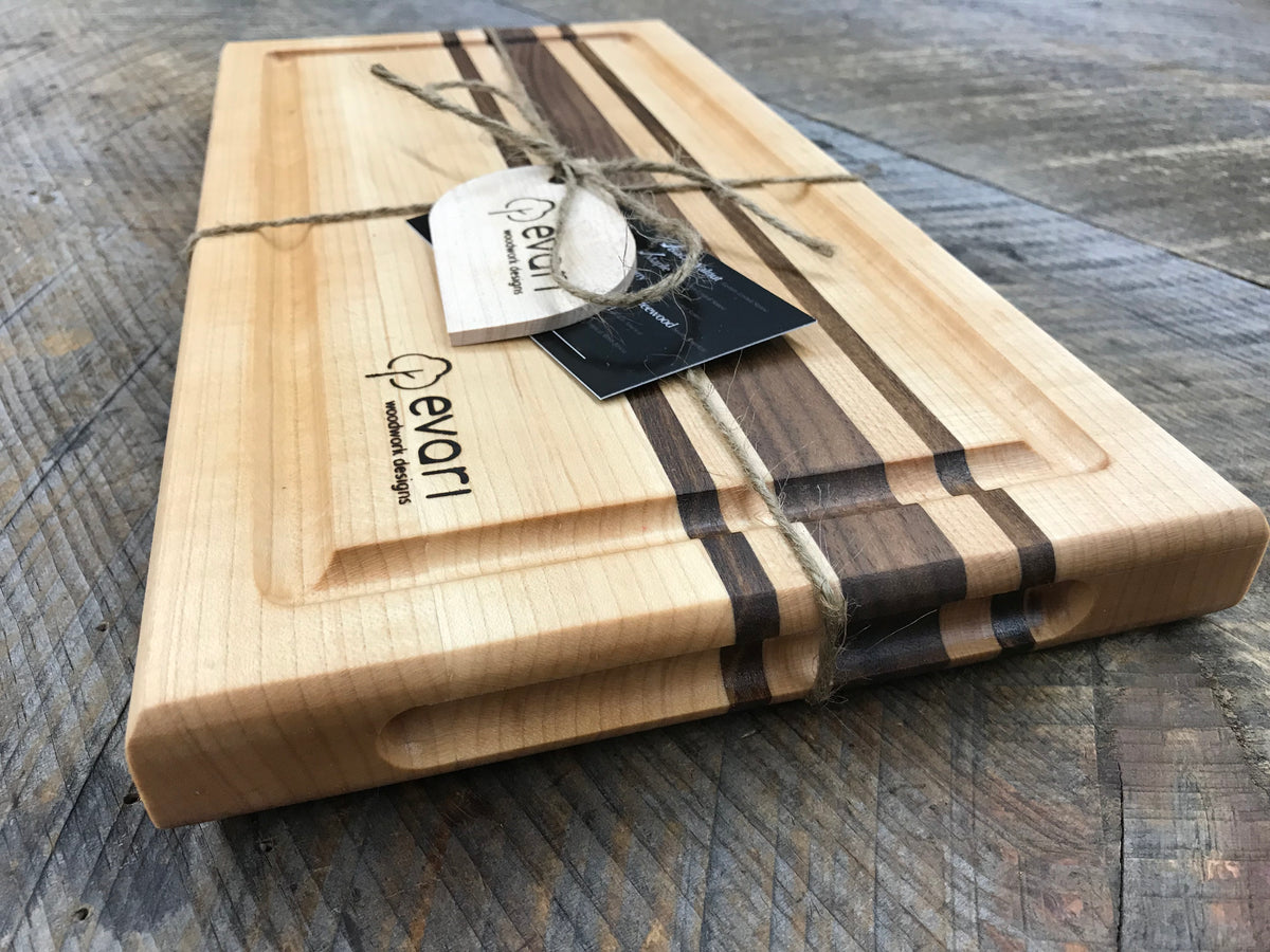 Cutting Board - Black Walnut, Maple & Bolivian Coffeewood (Large) – Evari  Woodwork Designs