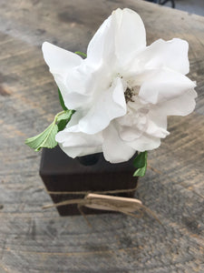 Black Walnut & Glass Tube Flower Vase