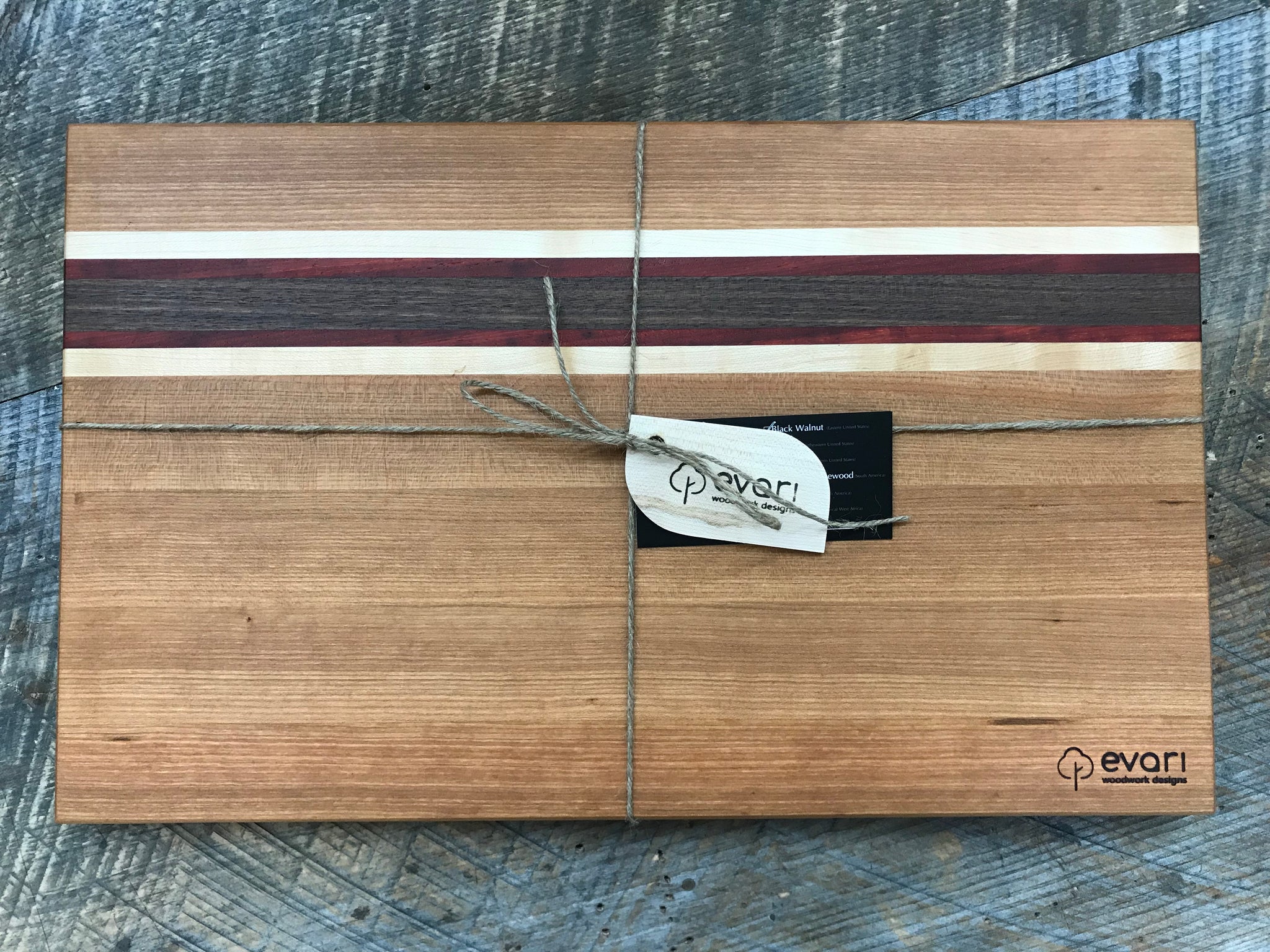 Sushi Board - Maple, Bloodwood & Padauk – Evari Woodwork Designs