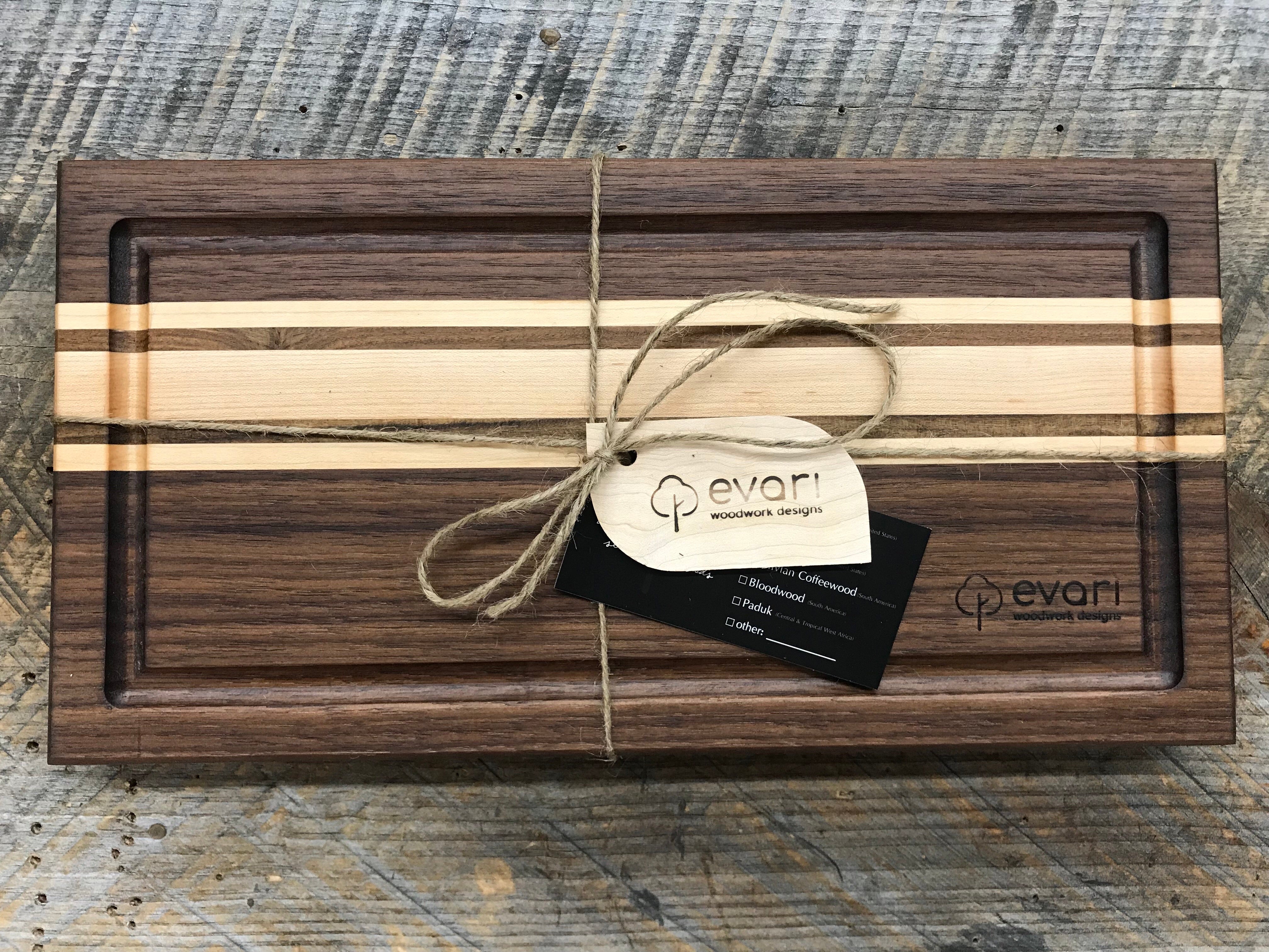 Cutting Board - Black Walnut, Maple & Bolivian Coffeewood (Large) – Evari  Woodwork Designs
