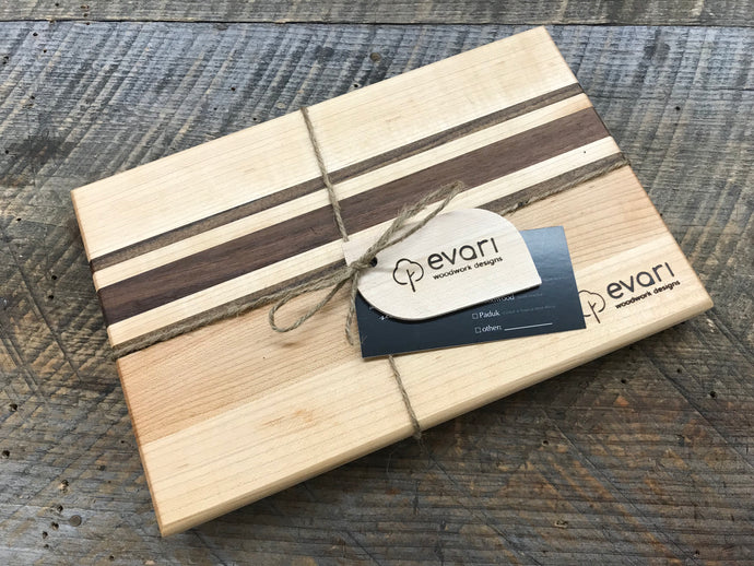 Cutting Board  - Maple, Black Walnut & Bolivian Coffeewood (Small)