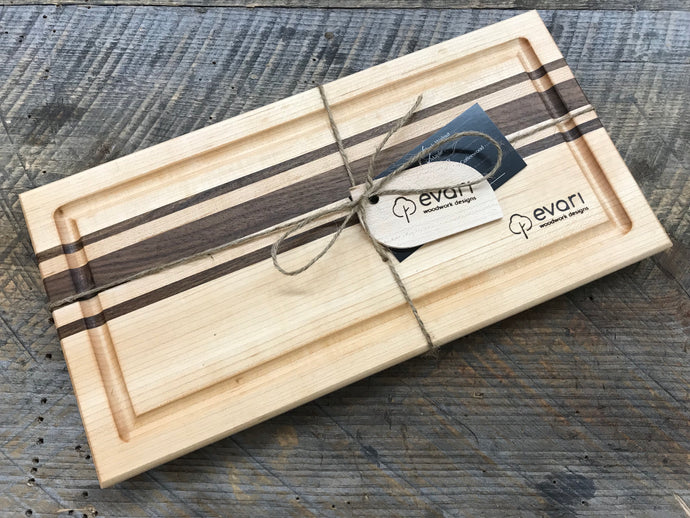 Cutting Board  - Maple, Black Walnut & Bolivian Coffeewood (Medium)